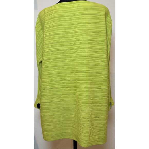 Ali Miles Lime Green Textured Tunic 3/4 Sleeves Size 1X NWOT - Picture 3 of 4